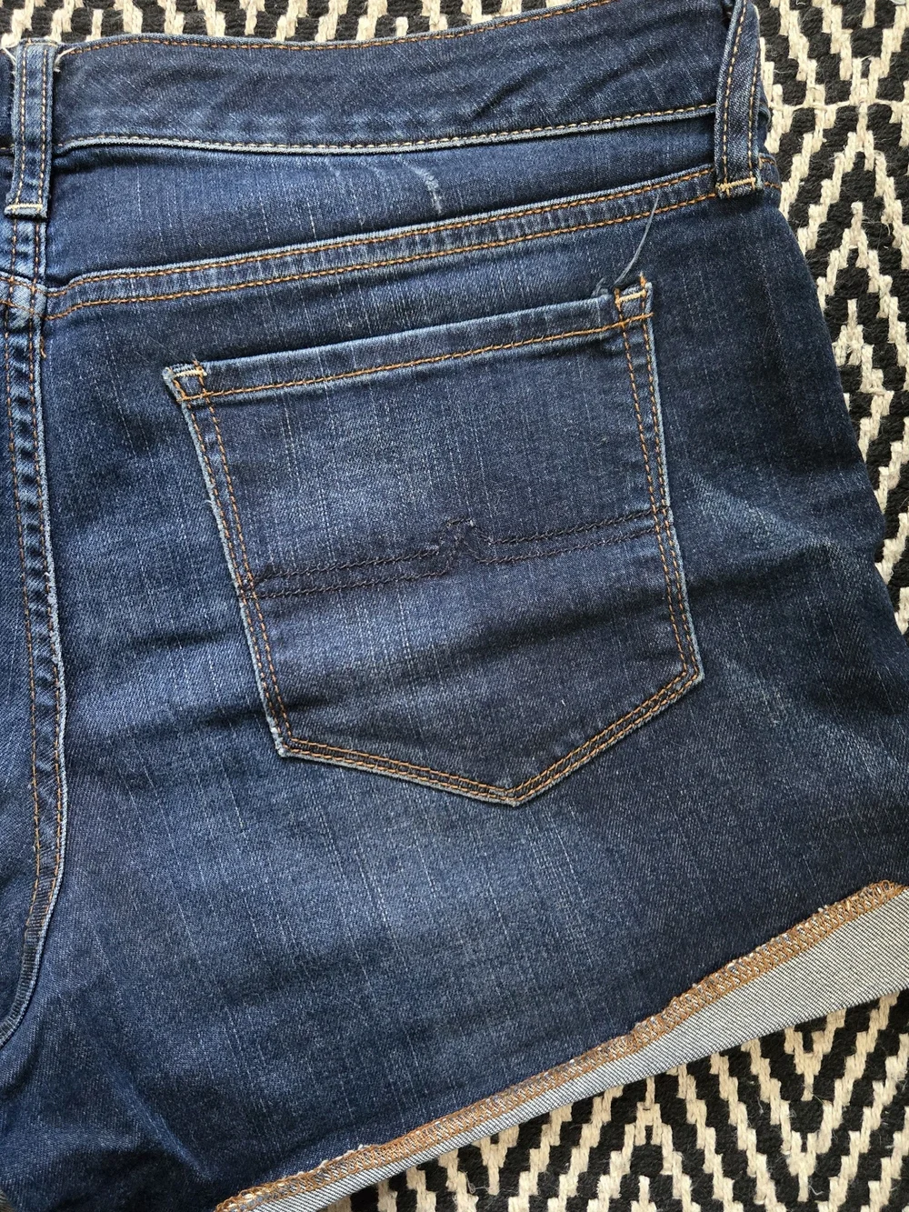 Arizona Jean Company Dark Blue Rolled Hem Denim Shorts